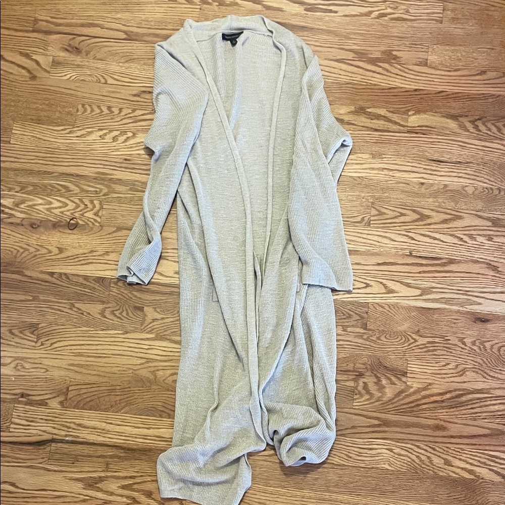 Banana Republic Light Gray Open-Front Cardigan